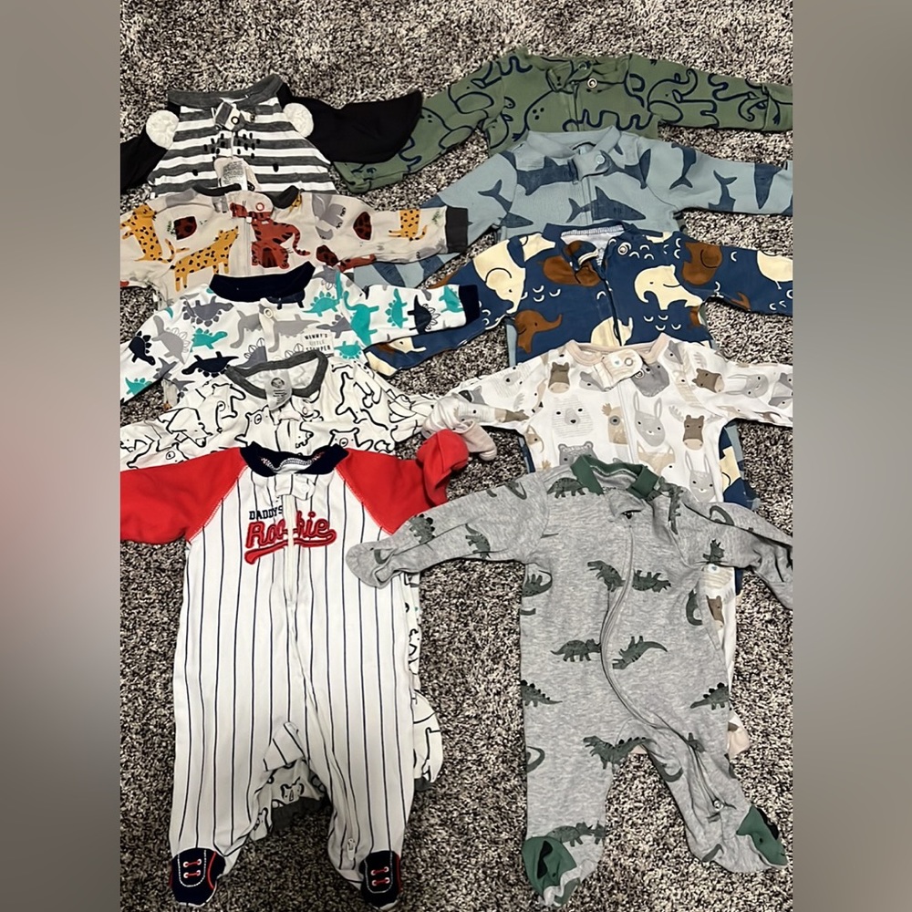 Baby Boy sleepers 10 total